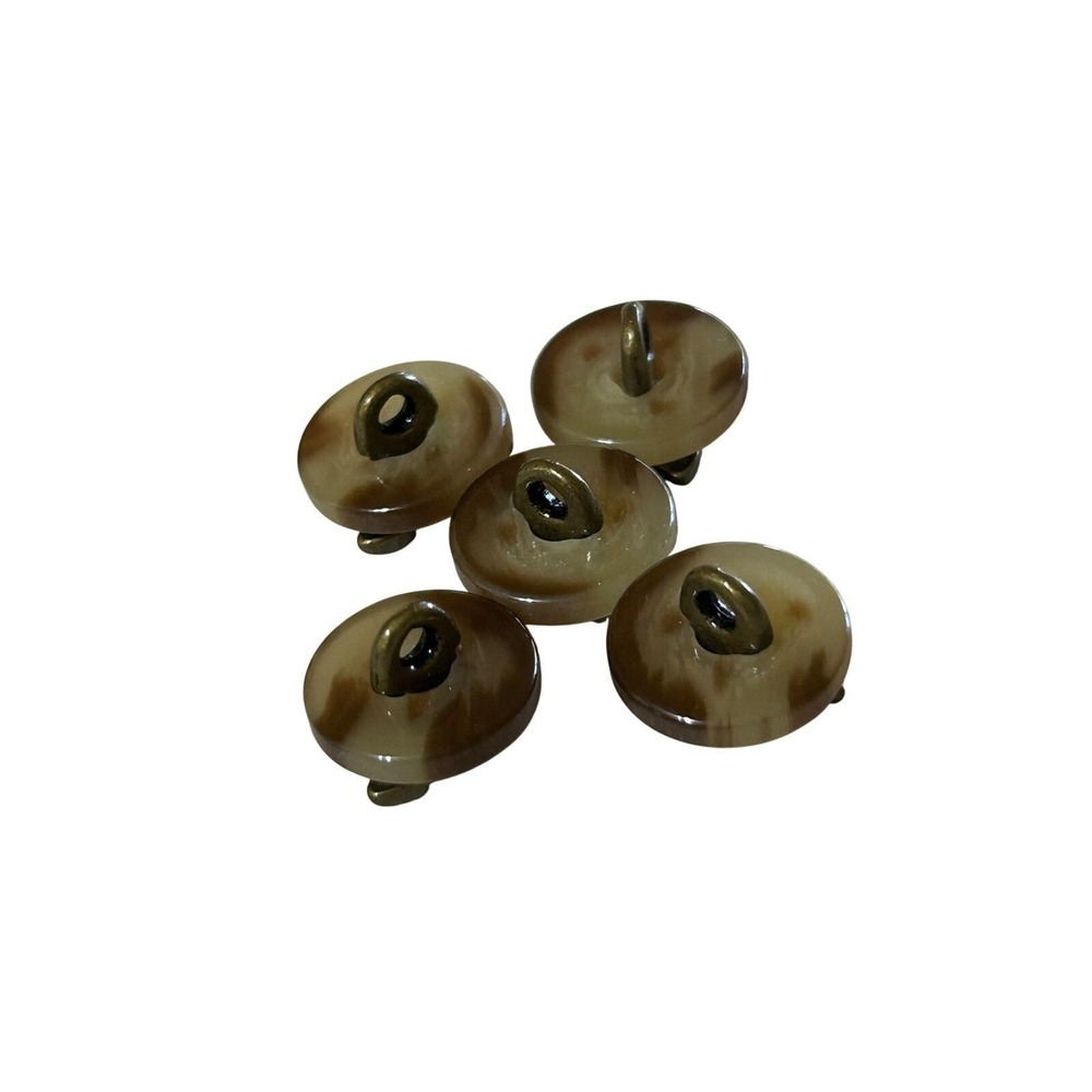 Vtg Ralph Lauren Foxhound Hunting Dog Horn Shank Buttons 1/2" 12.7mm Set of 5 - Picture 7 of 7
